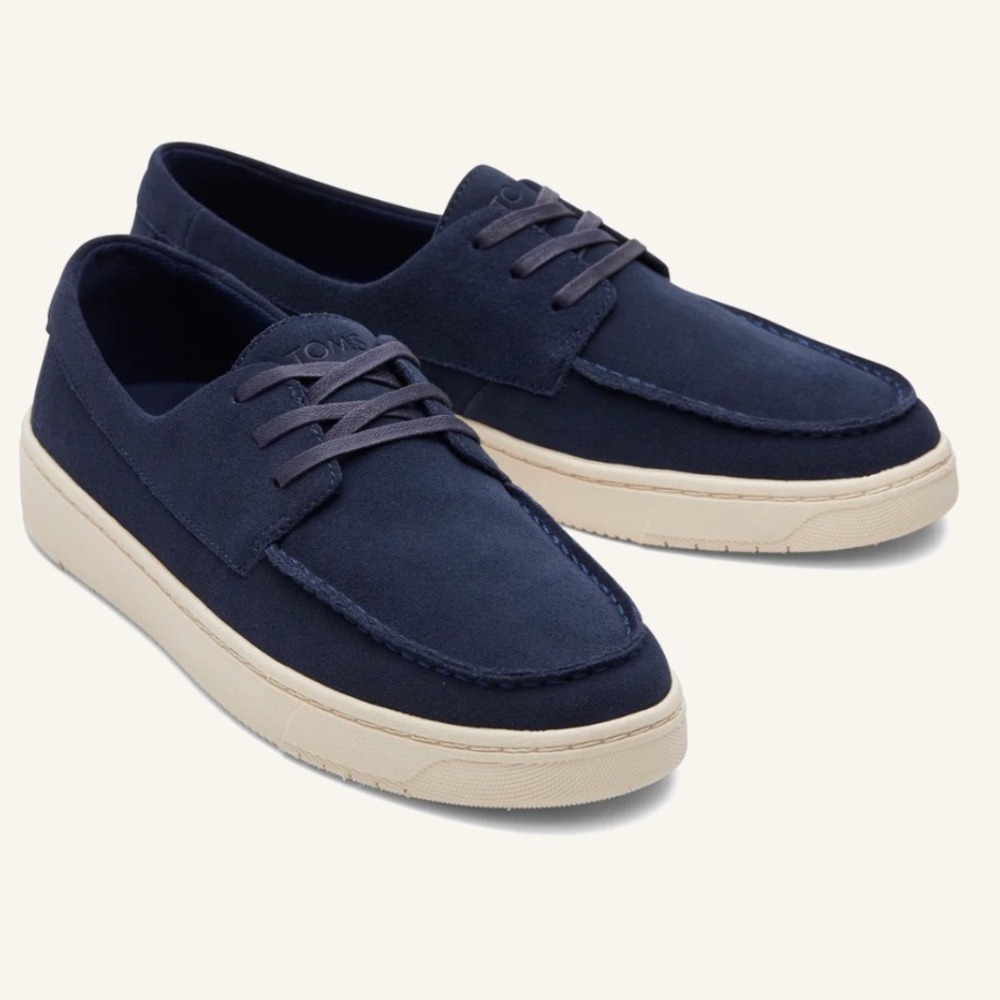 TOMS TRVL LITE London Mens Navy Lace Up Loafer Boat Shoes Size 11.5‎